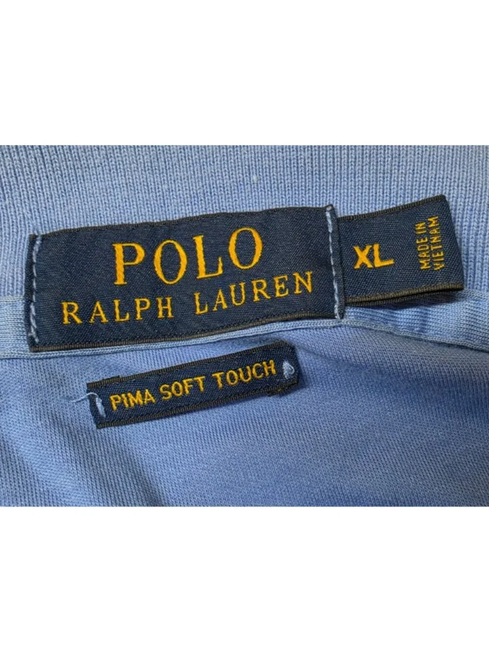 Polo Ralph Lauren Mens Pima Soft Touch Polo Shirt XL Blue Long Sleeve Flesh Pony